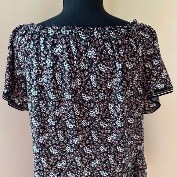 *MAX STUDIO* Pink x Black Floral Short Sleeve Dress Size Large - Picture 5 of 7